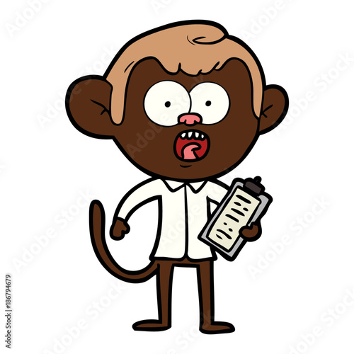 cartoon shocked monkey