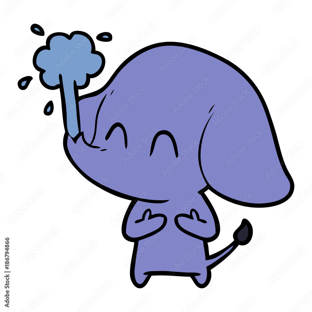 cute cartoon elephant spouting water cute cartoon elephant spouting water