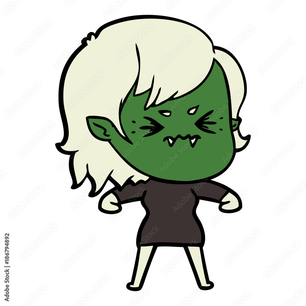 annoyed cartoon vampire girl annoyed cartoon vampire girl
