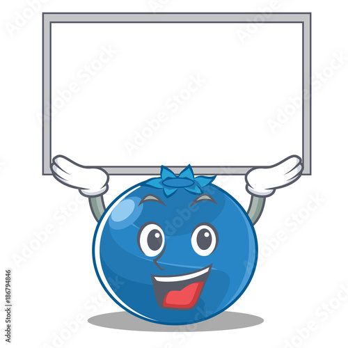 Up board blueberry character cartoon style