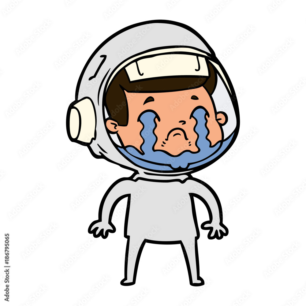 cartoon crying astronaut