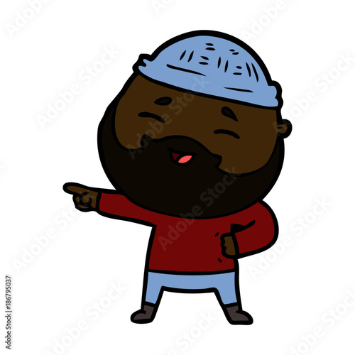 cartoon happy bearded man