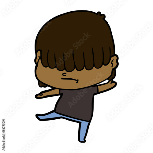 cartoon boy with untidy hair