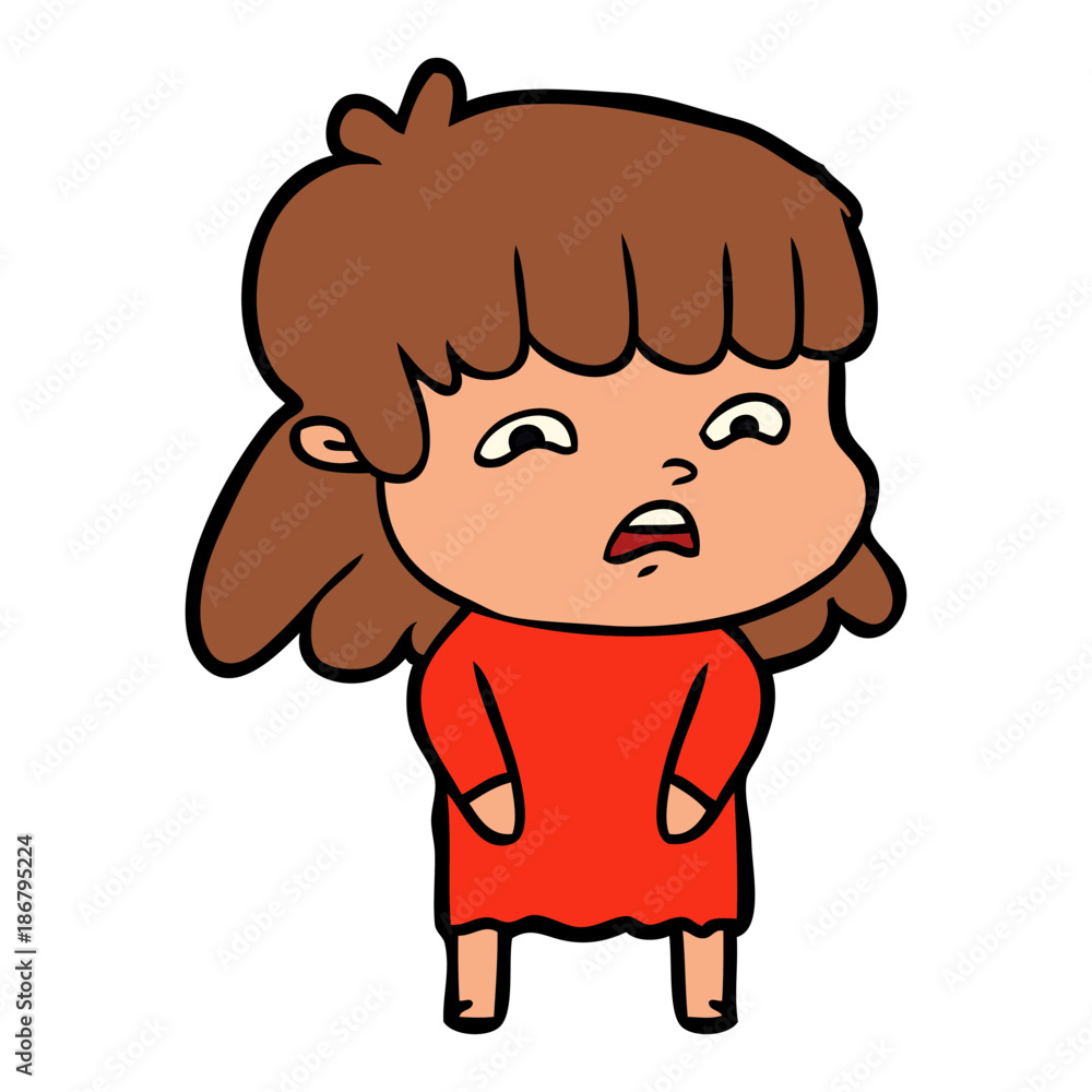 cartoon worried woman cartoon worried woman