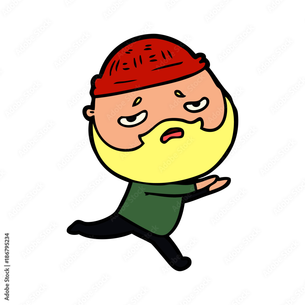 cartoon worried man with beard cartoon worried man with beard