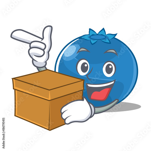 With box blueberry character cartoon style