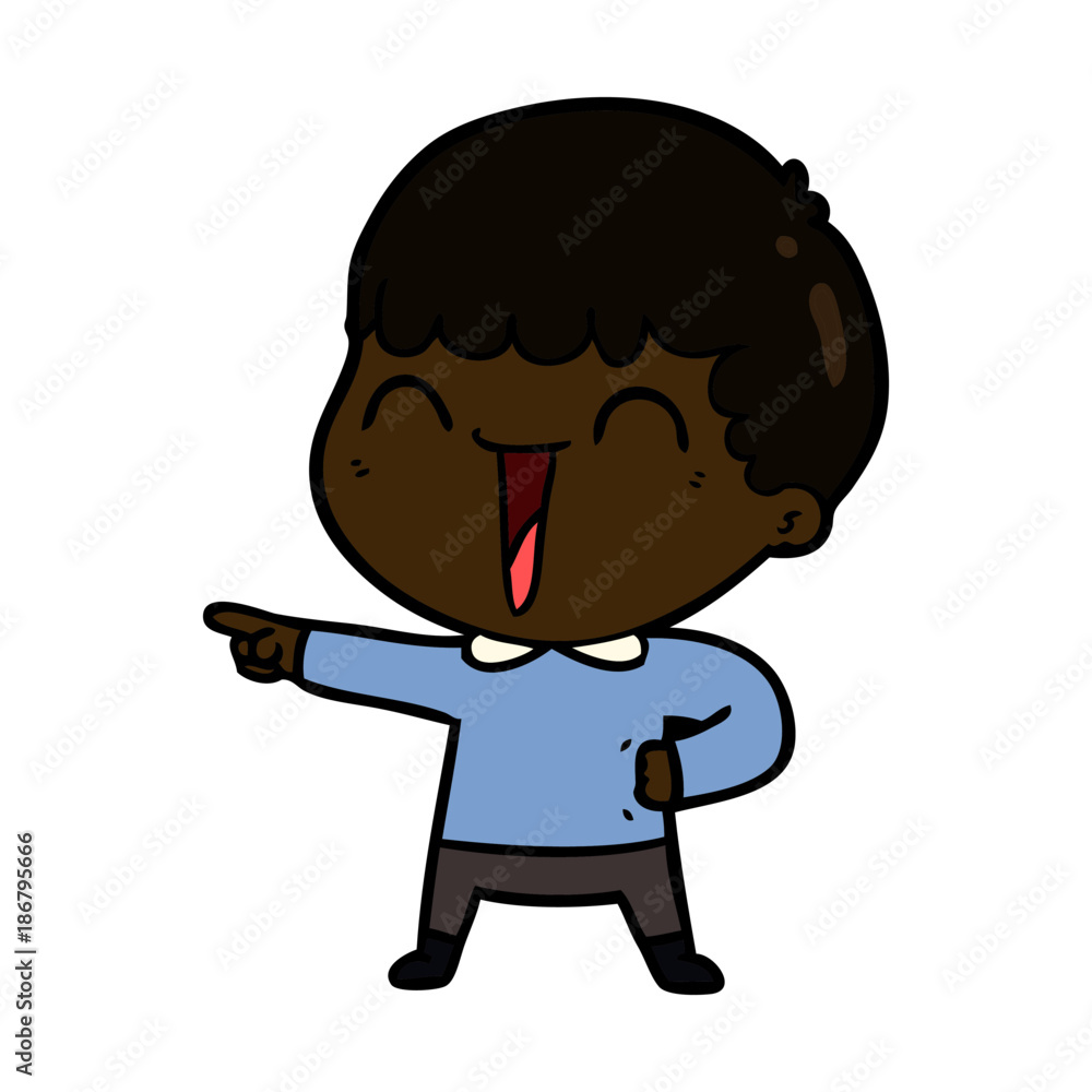 Obraz premium cartoon happy man