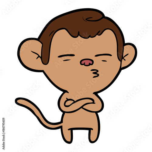 cartoon suspicious monkey