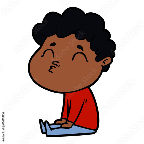 cartoon man pouting