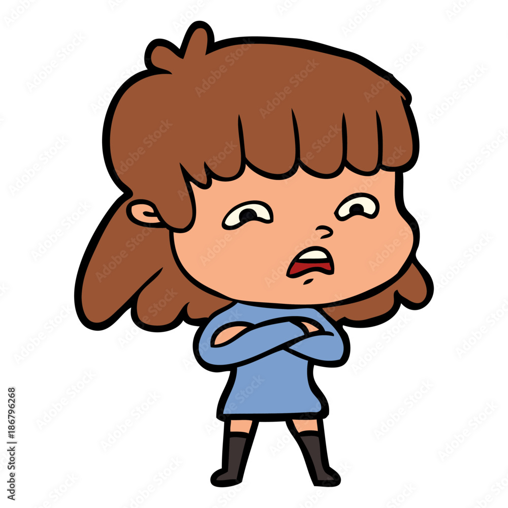 cartoon worried woman cartoon worried woman