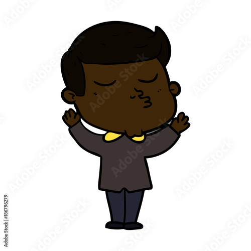 cartoon model guy pouting