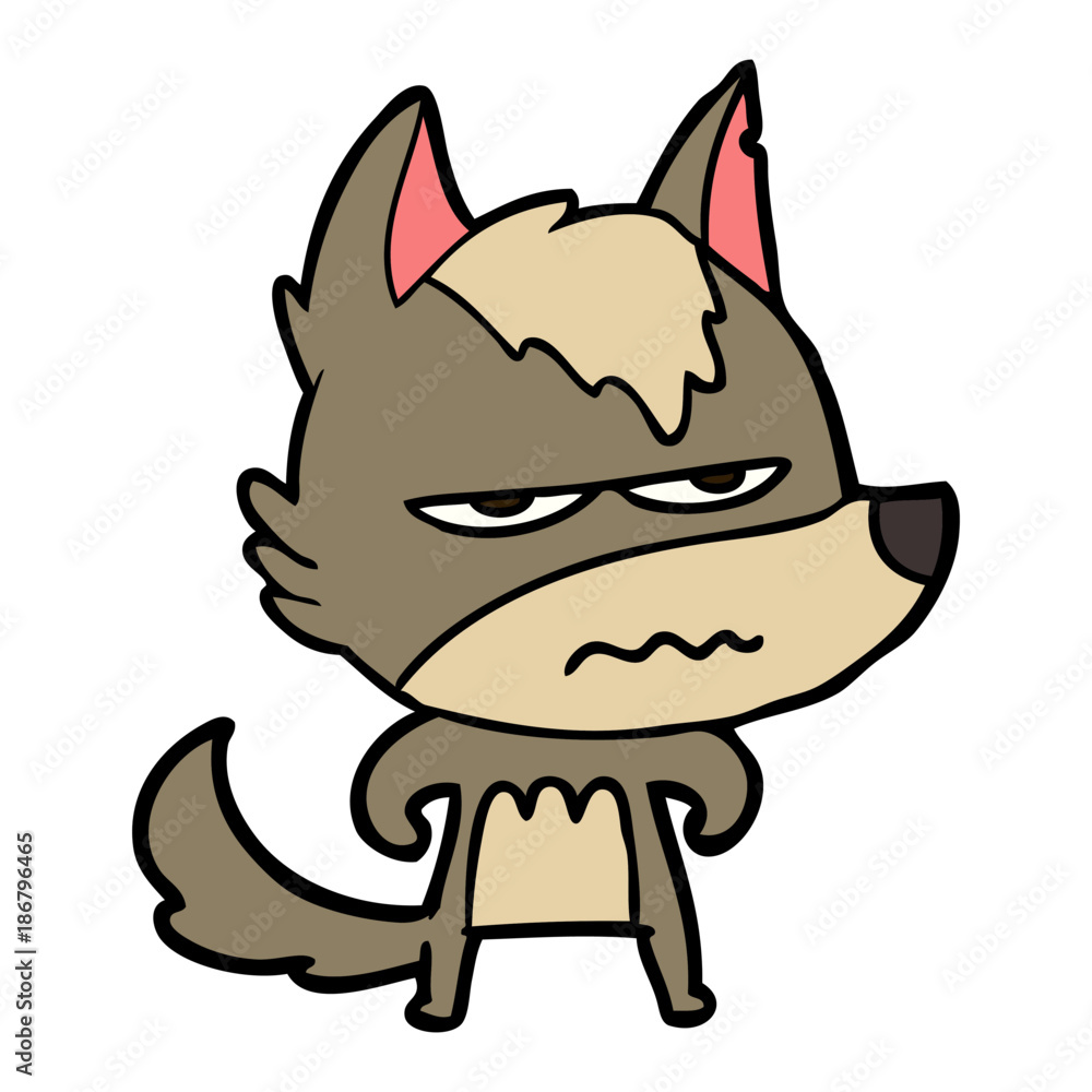 Fototapeta premium cartoon annoyed wolf