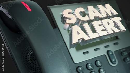 Photography Scam Alert Telephone Fraud Crime 3d Illustration