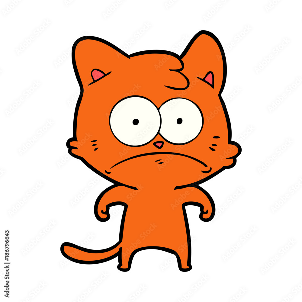 cartoon nervous cat cartoon nervous cat