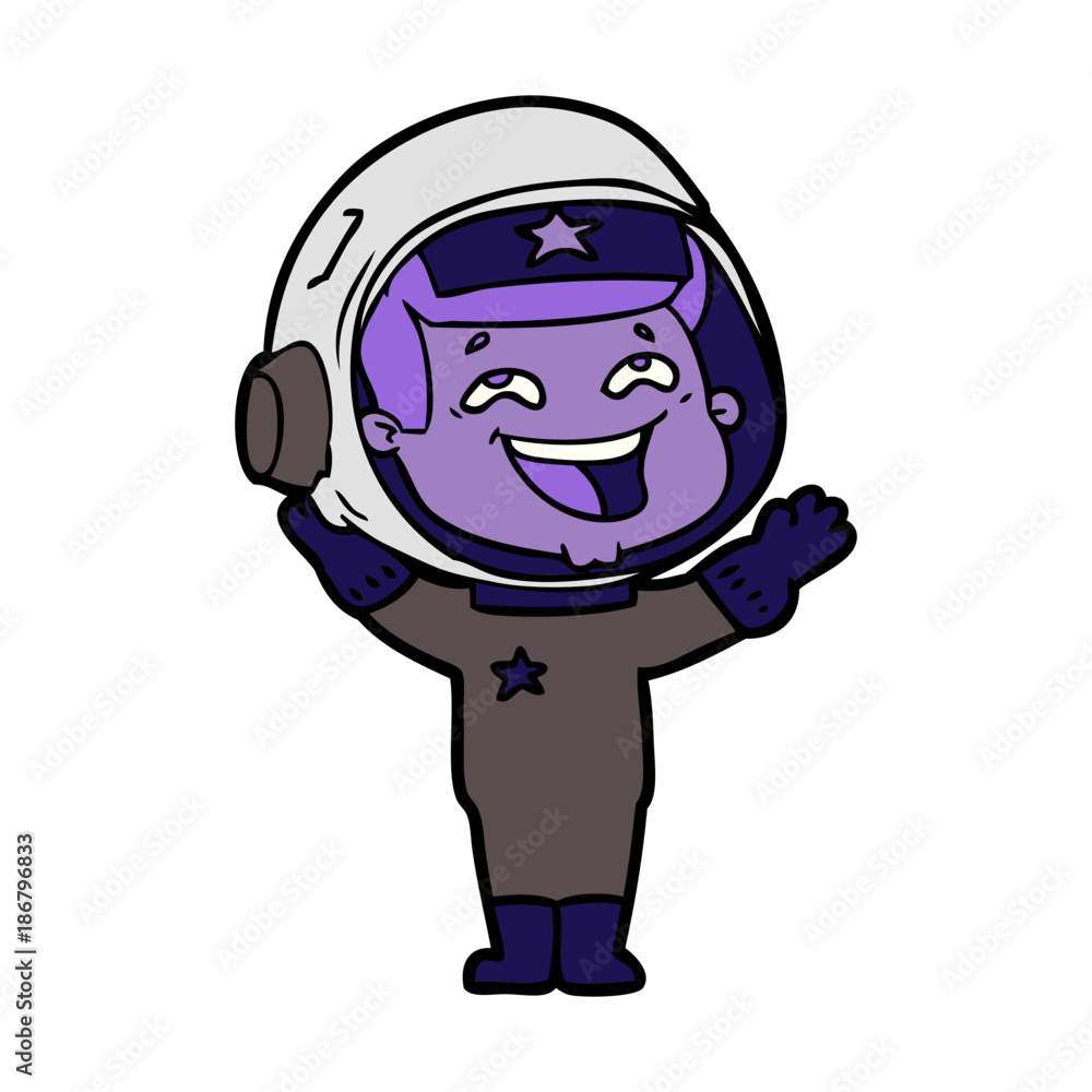 Obraz premium cartoon laughing astronaut