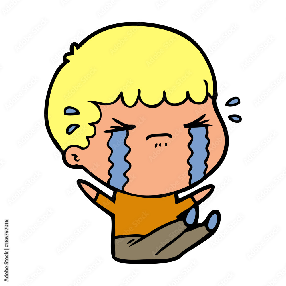 cartoon man crying