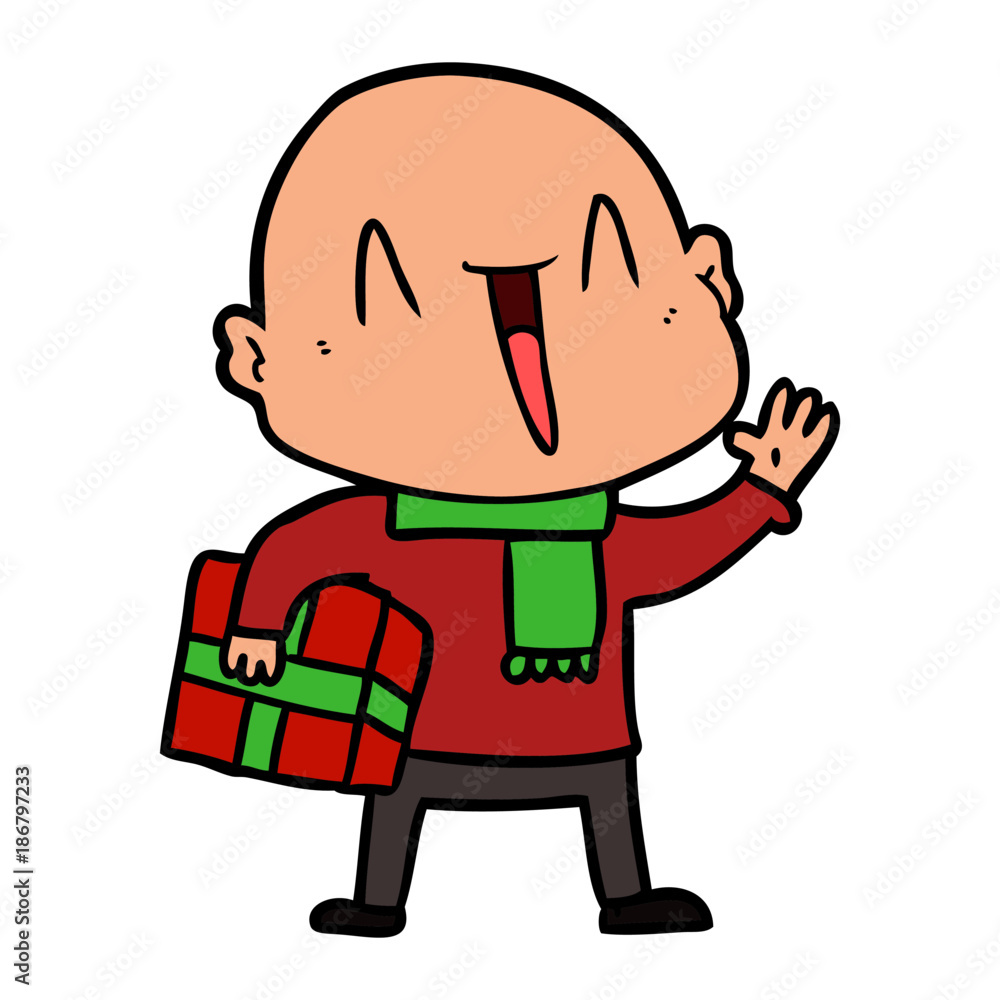 happy cartoon bald man happy cartoon bald man