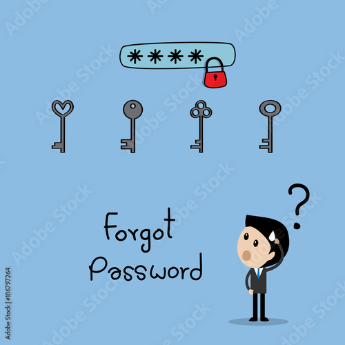 keys with text box locked forgot password concept