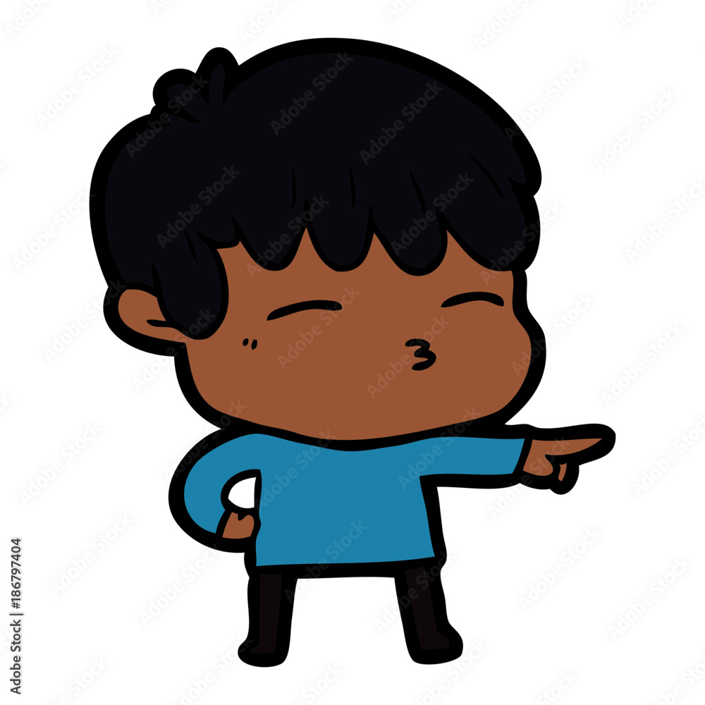 cartoon curious boy