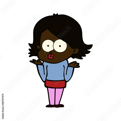 cartoon girl pouting