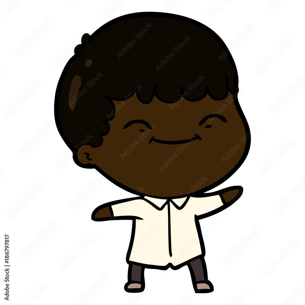 Obraz premium cartoon happy boy