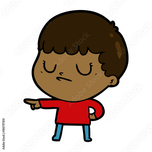 cartoon grumpy boy