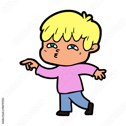 cartoon curious man