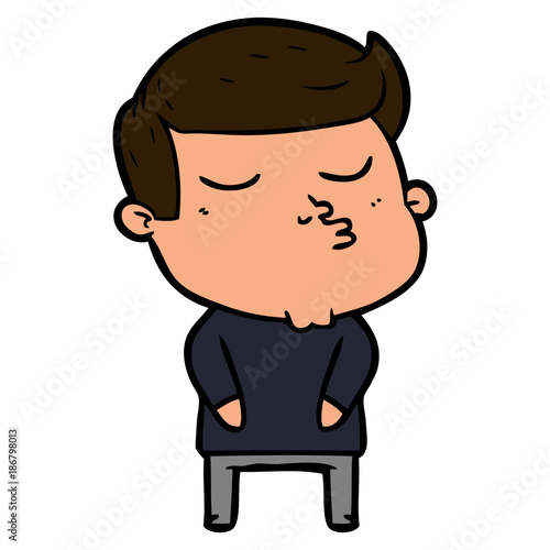 cartoon model guy pouting