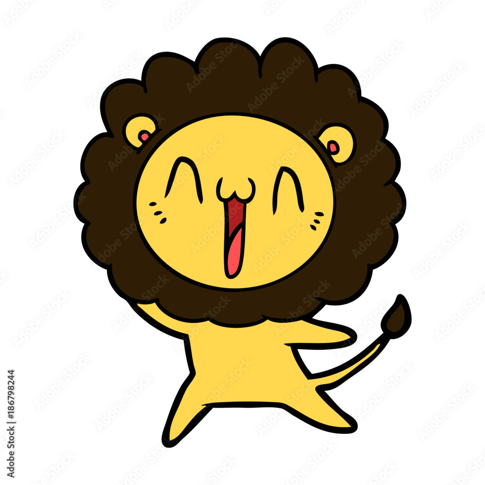 happy cartoon lion happy cartoon lion