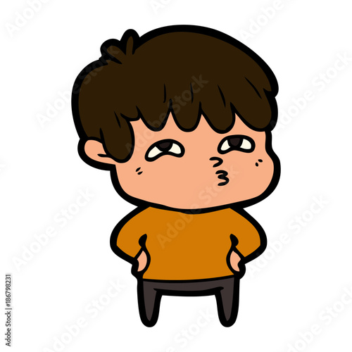 cartoon curious man