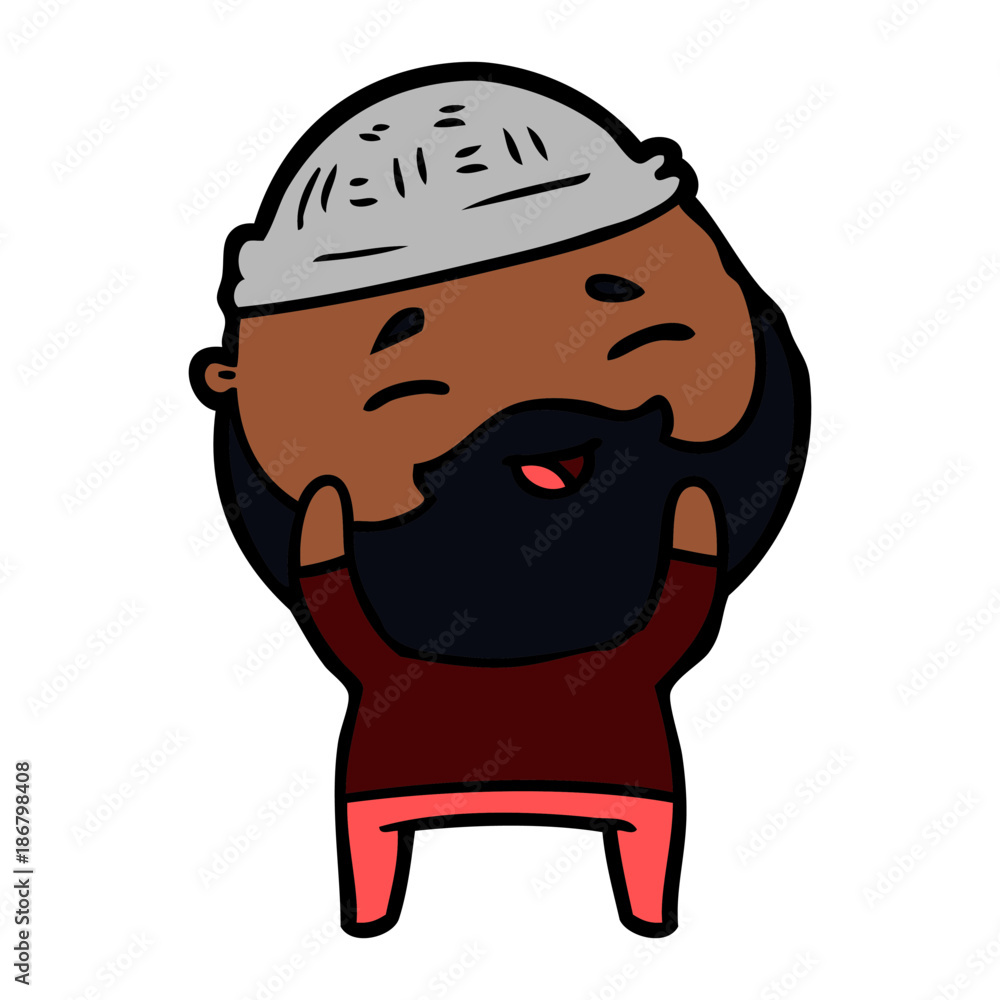 Fototapeta premium cartoon happy bearded man