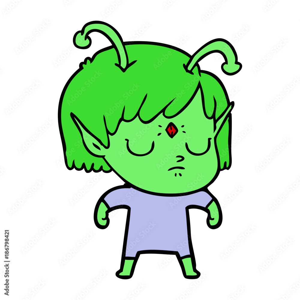 cartoon alien girl cartoon alien girl