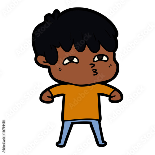 cartoon curious man