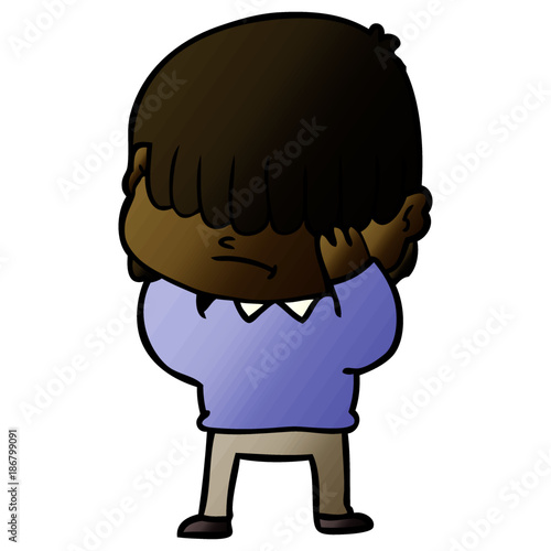cartoon boy with untidy hair