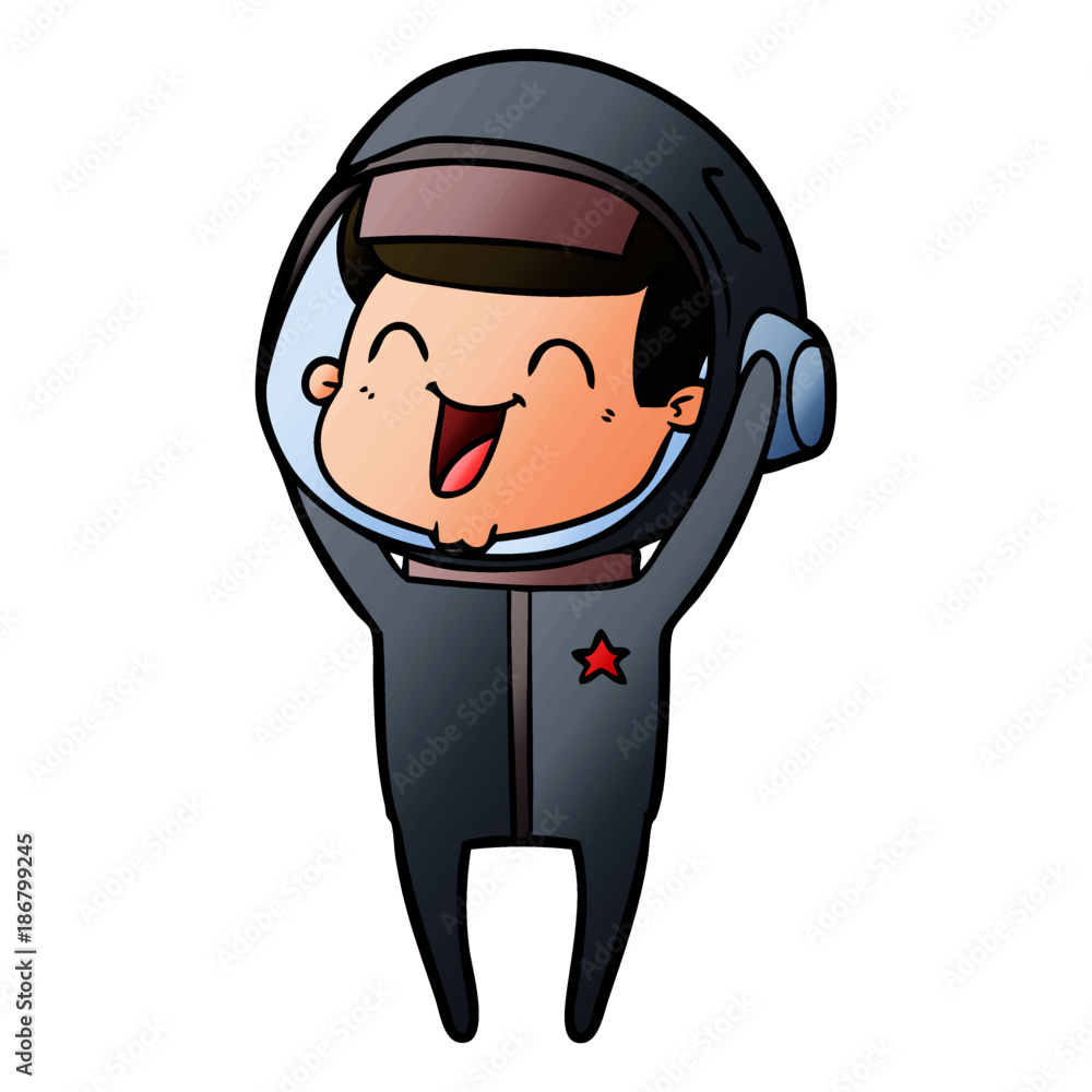 Obraz premium happy cartoon astronaut