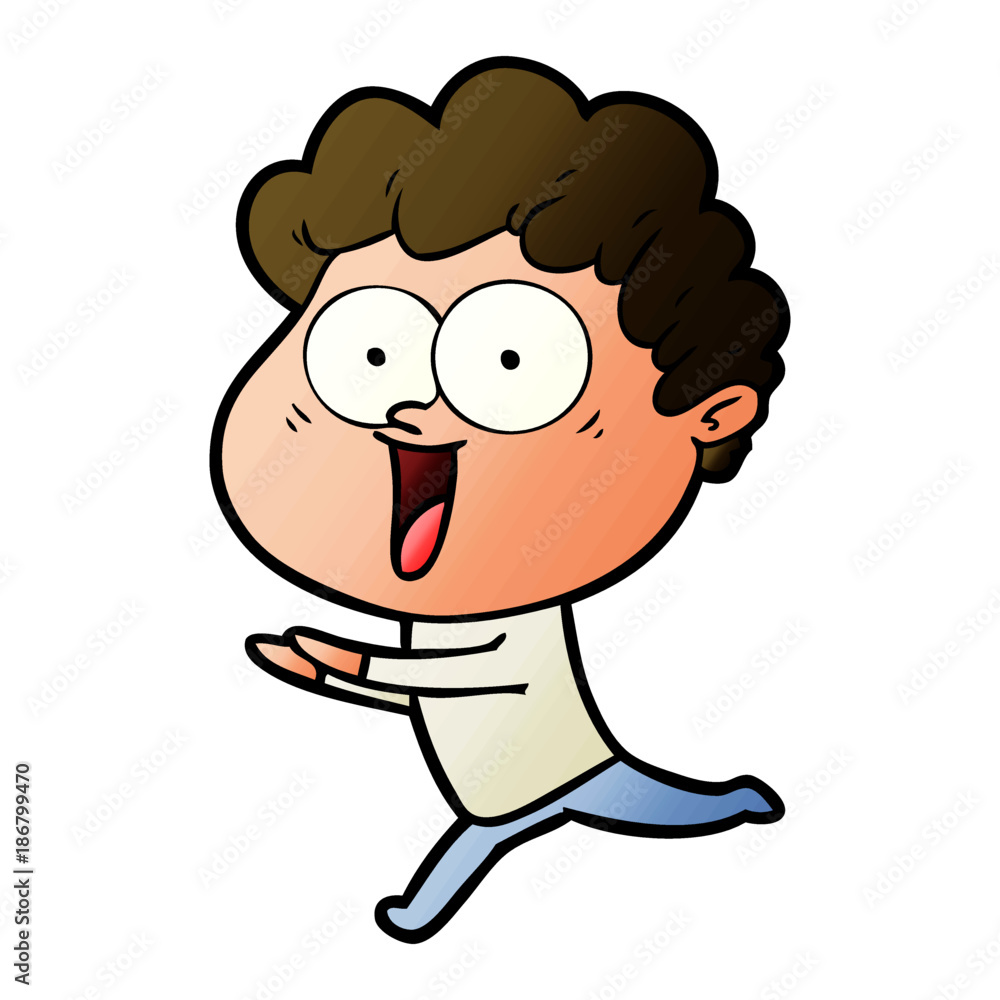 Obraz premium excited man cartoon