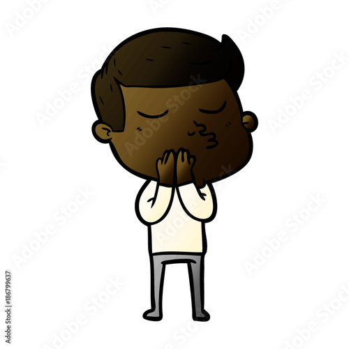 cartoon model guy pouting