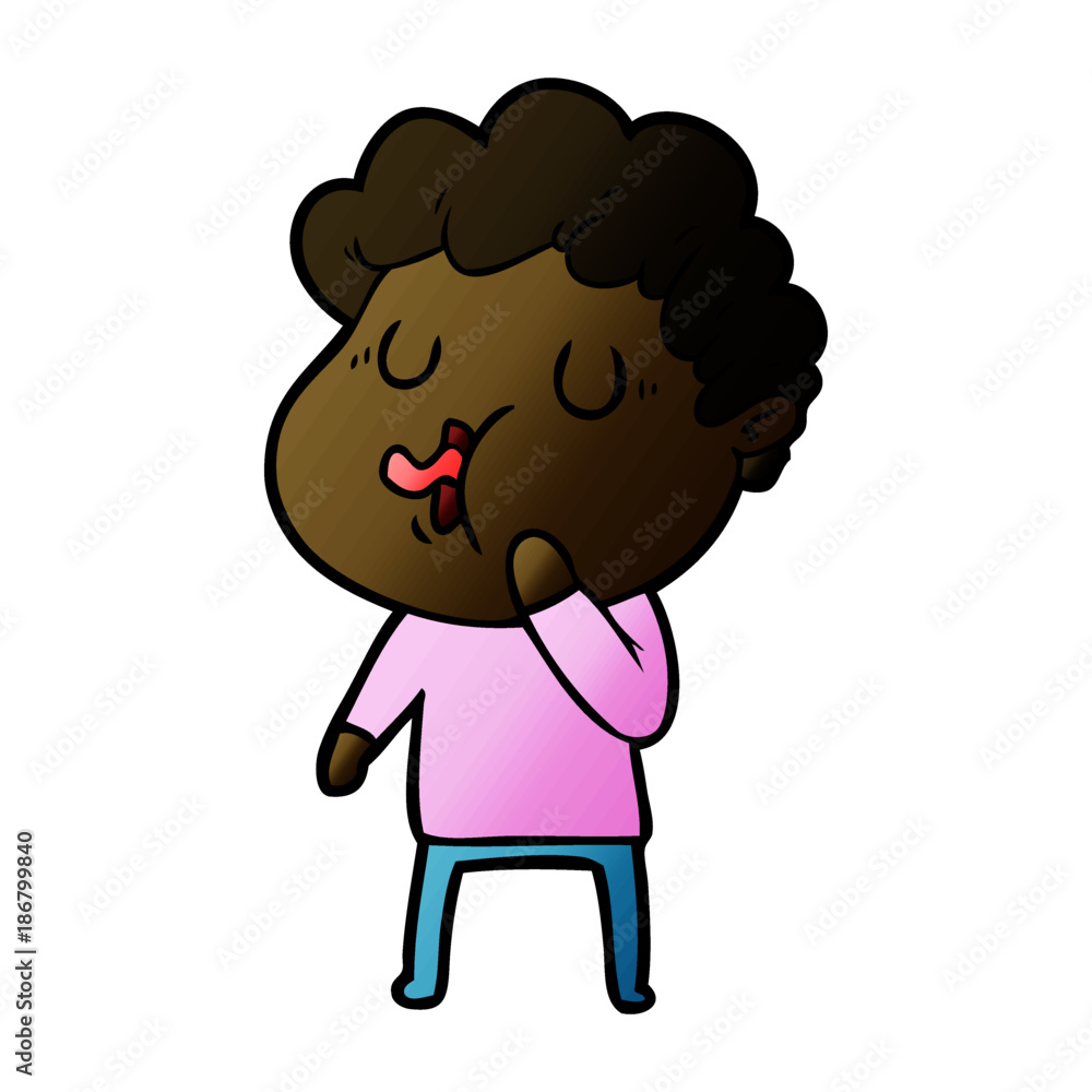 Fototapeta premium cartoon man singing