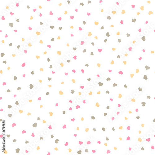 Seamless pattern with little red hearts for Valentine's Day. Vector