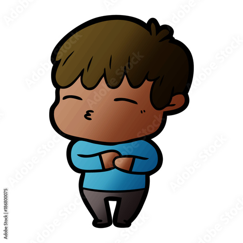cartoon curious boy