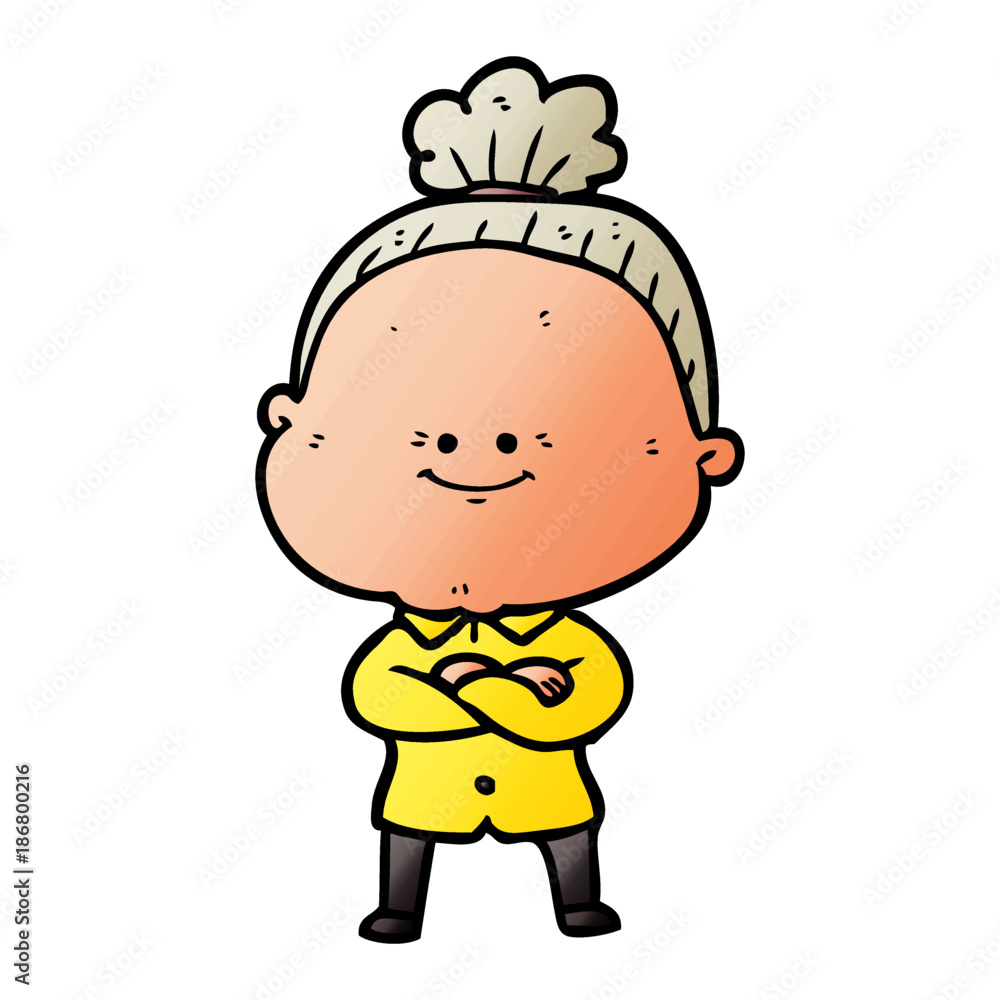 cartoon happy old woman cartoon happy old woman