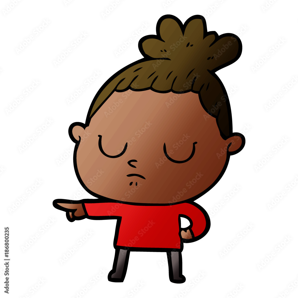 cartoon calm woman cartoon calm woman