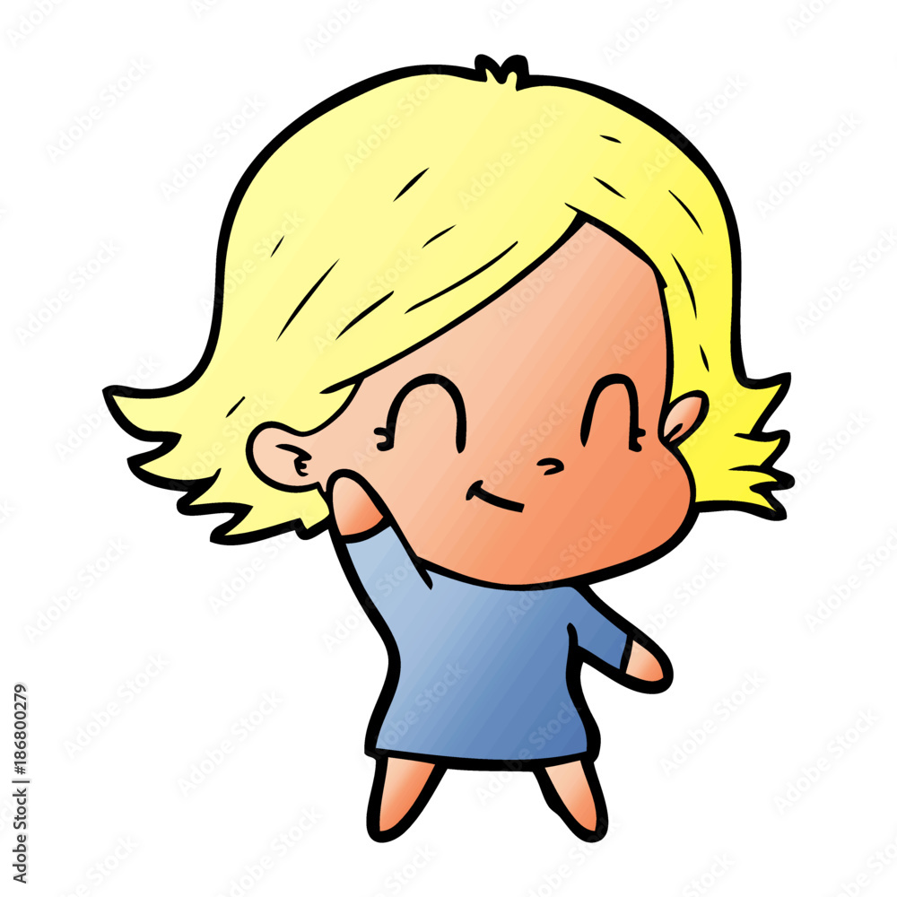 Obraz premium cartoon friendly girl