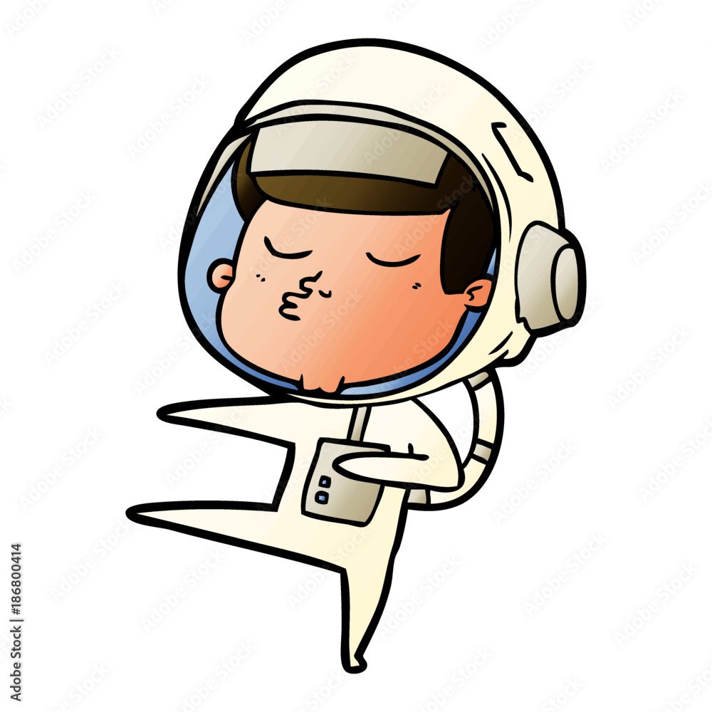 cartoon confident astronaut cartoon confident astronaut