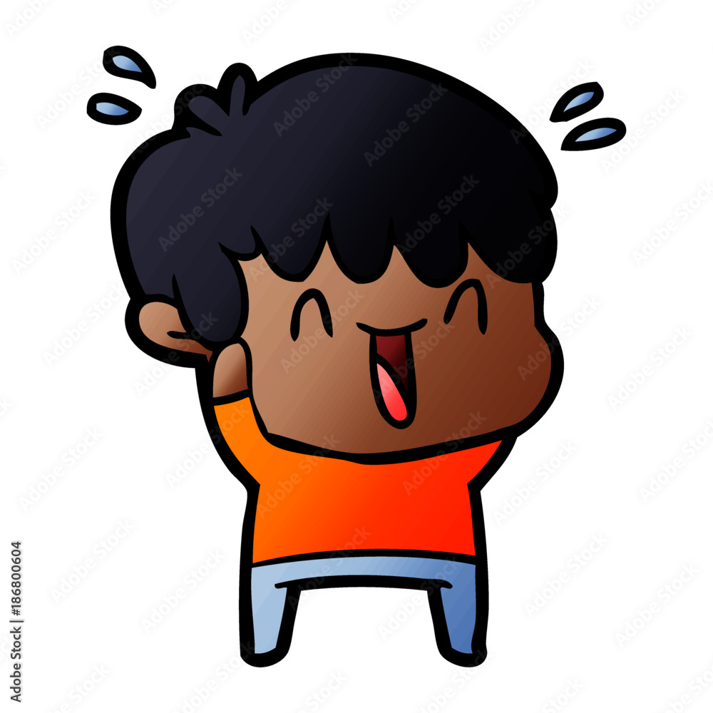 Obraz premium cartoon laughing boy