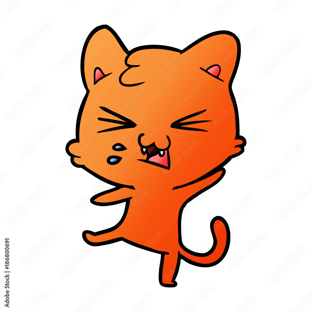 cartoon cat hissing cartoon cat hissing