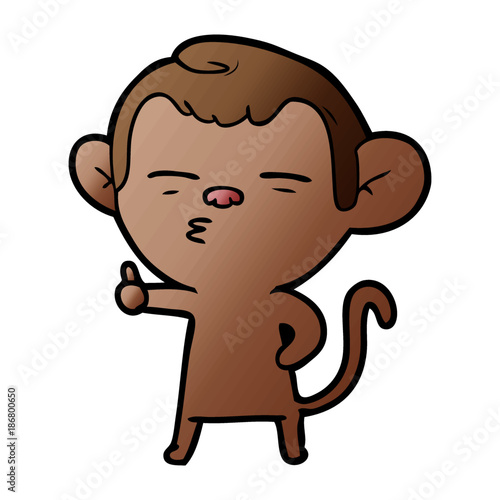 cartoon suspicious monkey