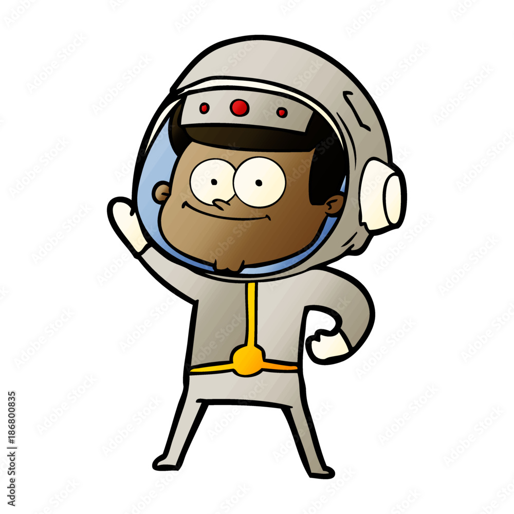 happy astronaut cartoon