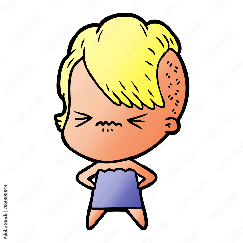 cartoon annoyed hipster girl cartoon annoyed hipster girl
