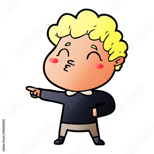 cartoon man pouting